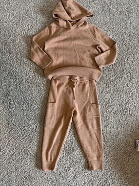 GAP Kids Knit Hoodie & Joggers Set - Tan